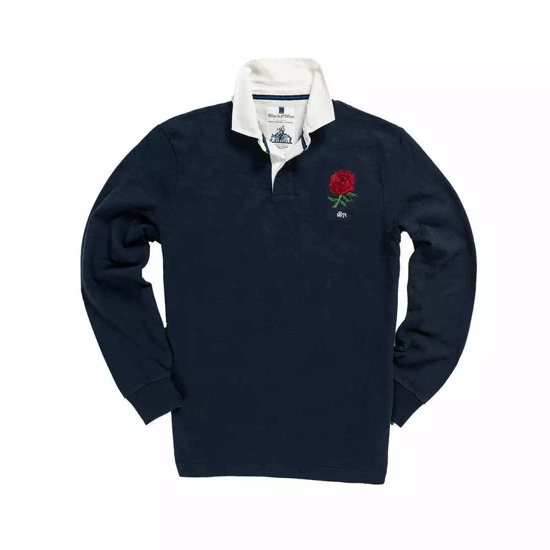 Black & Blue 1871 England 1871 Away Rugby Shirt 3 Black & Blue 1871 England 1871 Away Rugby Shirt
