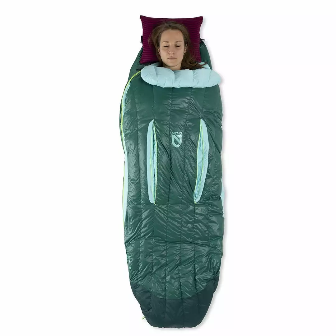 NEMO Equipment Camping Kit Disco Women's Down Sleeping Bag 30°F 3 NEMO Equipment Camping Kit Disco Women's Down Sleeping Bag 30°F