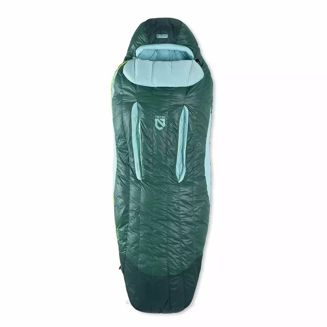 NEMO Equipment Camping Kit Disco Women's Down Sleeping Bag 30°F 12 NEMO Equipment Camping Kit Disco Women's Down Sleeping Bag 30°F