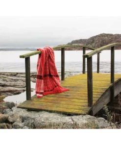 Öjbro Vantfabrik Ekshärad Röd Wool Blanket