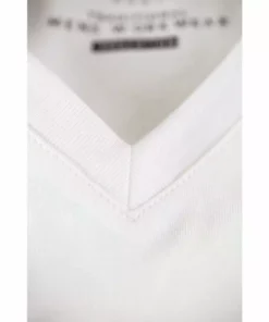 &SONS Classic White V-Neck T-Shirt Clothing