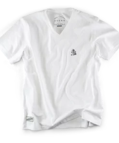 &SONS Classic White V-Neck T-Shirt Clothing