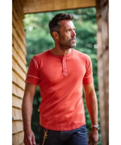 &SONS New Elder Henley Short Sleeve Shirt Clothing