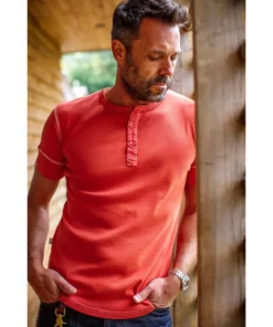 &SONS New Elder Henley Short Sleeve Shirt Clothing
