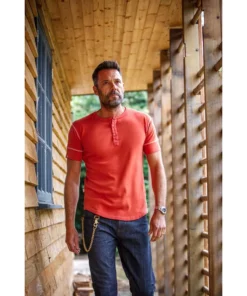 &SONS New Elder Henley Short Sleeve Shirt Clothing