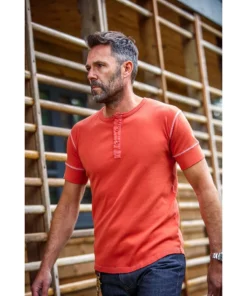 &SONS New Elder Henley Short Sleeve Shirt Clothing
