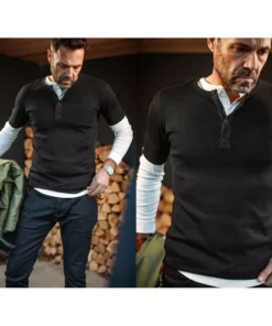 &SONS New Elder Henley Short Sleeve Shirt