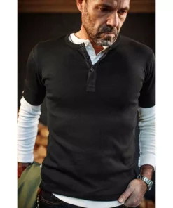 &SONS New Elder Henley Short Sleeve Shirt